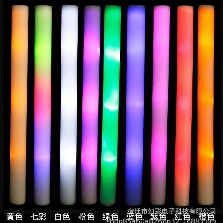 Coloridas esponjas de mano fluorescentes refuerzo props flash stick rescue stick luminescent bar atmósfera al por mayor colorido