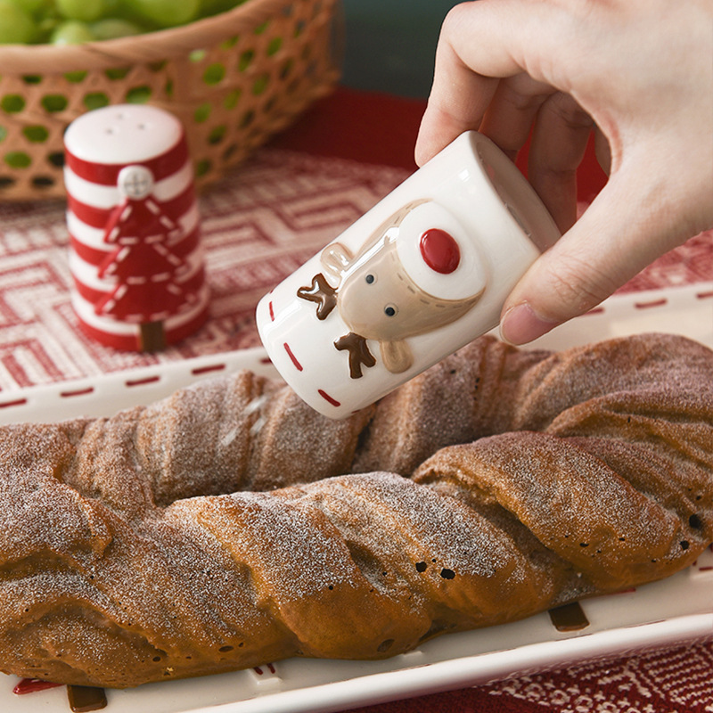 新しいクリスマスセラミックソルトアンドペッパーシェイカーサンタクローストナカイセラミックソルトアンドペッパーシェイカーキッチンアーティファクト|undefined