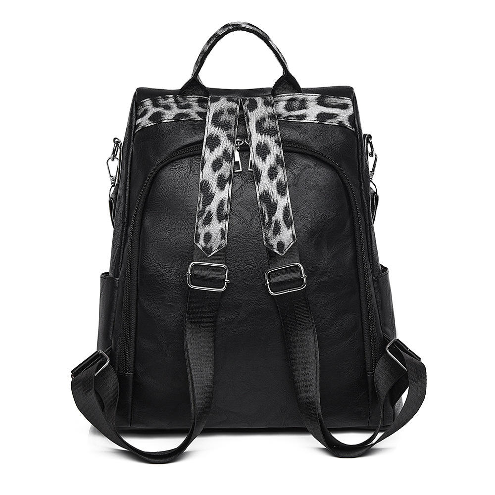 Mochila antirrobo transfronteriza de nuevo estilo europeo y americano retro para mujer, moda, estilo de alta gama, estampado de leopardo, mochila multiusos de gran capacidad, marea