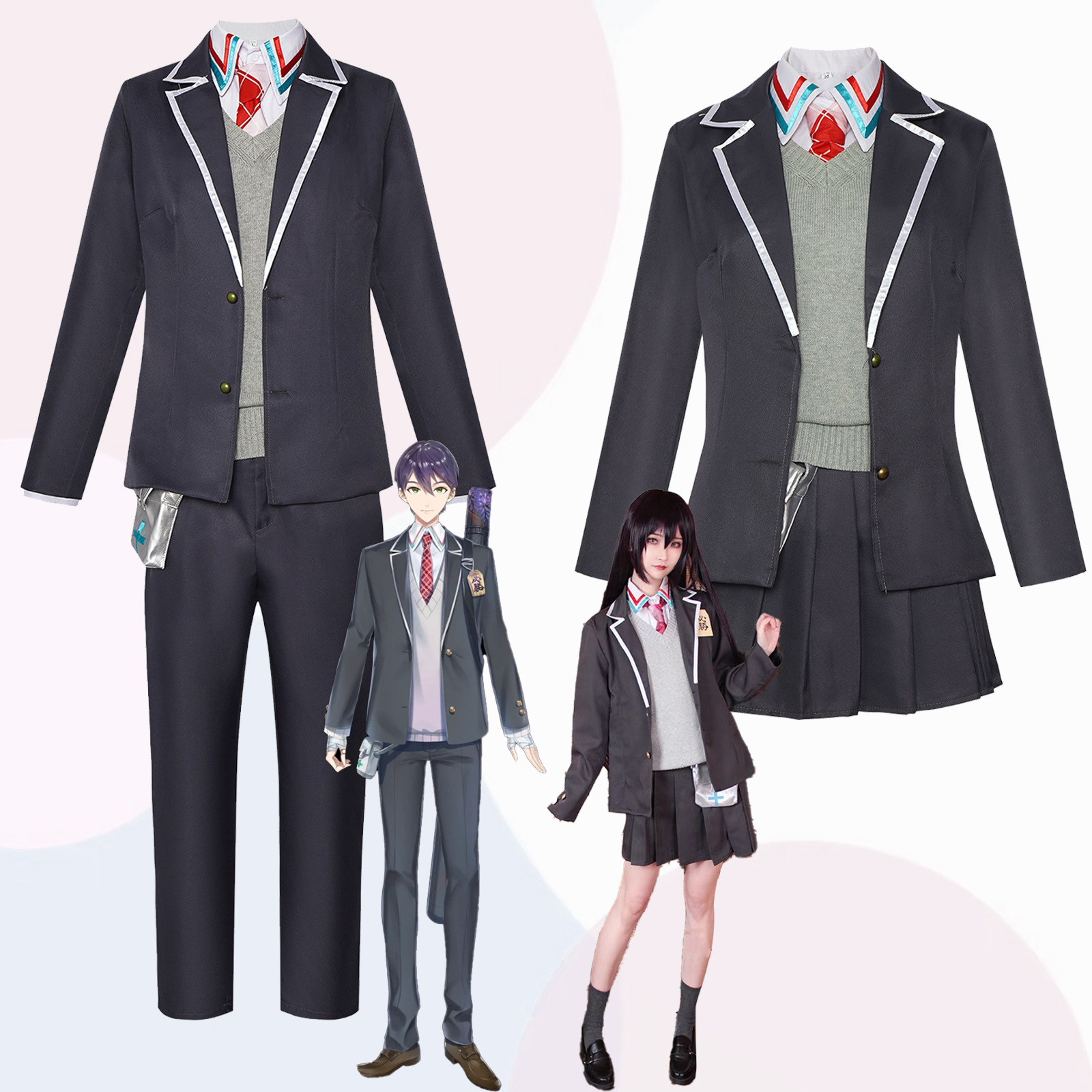 Rainbow club vtuber virtual idol cos sword knife also cosplay clothing women's school uniform full set