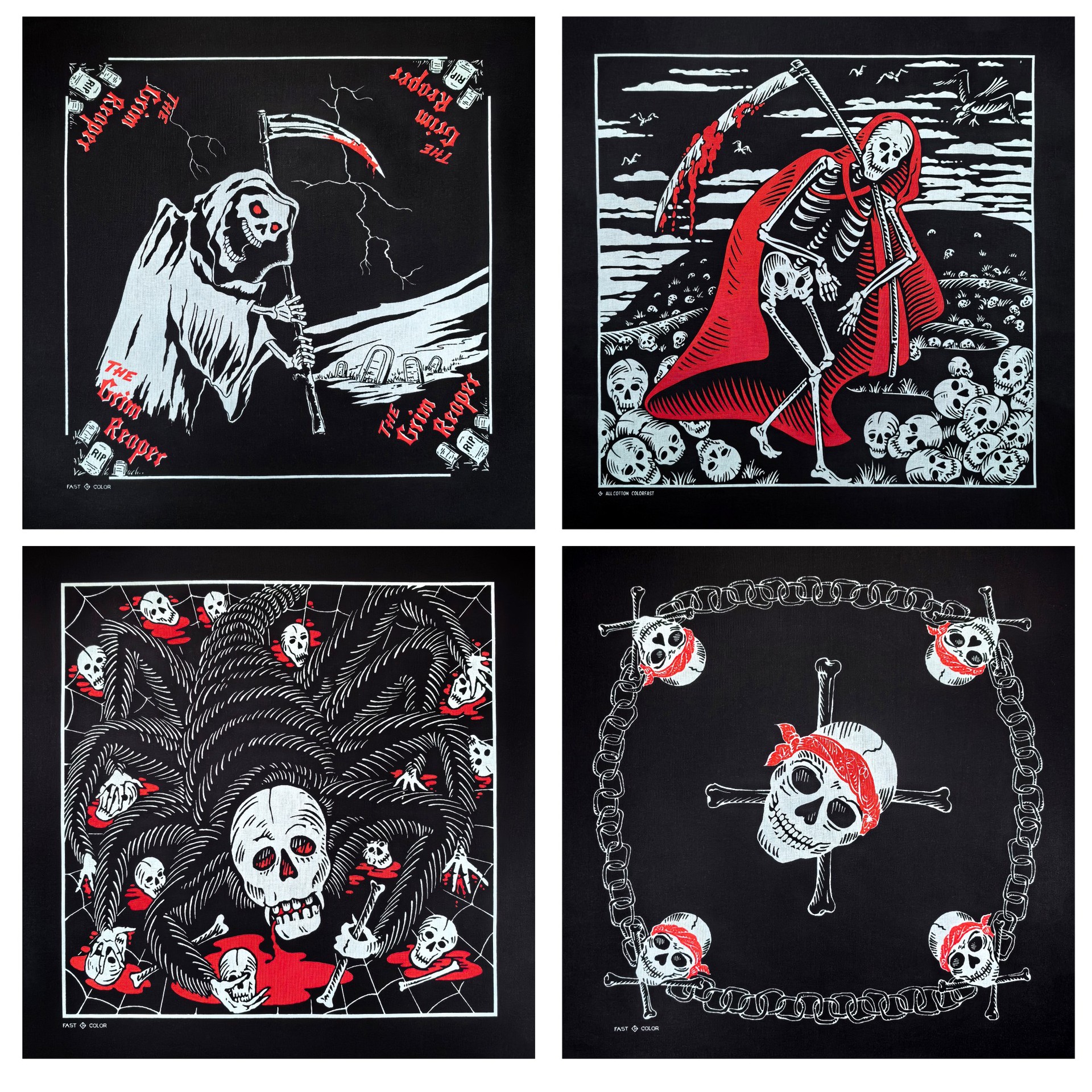 Cross-Border Trendy American Retro Street Dance and Workwear Style Paired with Motorcycle Outdoor Halloween Skull Bandana