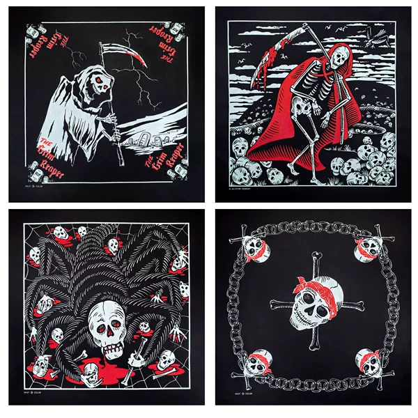 Cross-Border Trendy American Retro Street Dance and Workwear Style Paired with Motorcycle Outdoor Halloween Skull Bandana