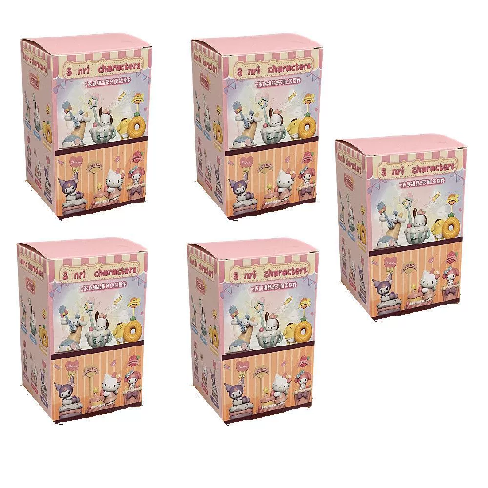 Sanrio: стикеры-закладки в виде десерта, слепой бокс, фигурка Kulomi Melody Yugui dog, настольные стикеры-украшения, подарок на день рождения