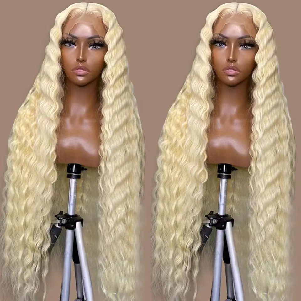 Parrucche lunghe e ricce in pizzo da donna con riccioli africani, capelli sintetici ondulati con clip, dimensioni medie, pizzo ad alta temperatura_voghion.com