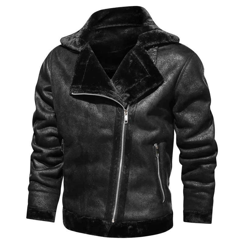 Men's Clothing youth fit regular zipper solid brown side seam pockets casual cotton men's cotton jacket_voghion.com
