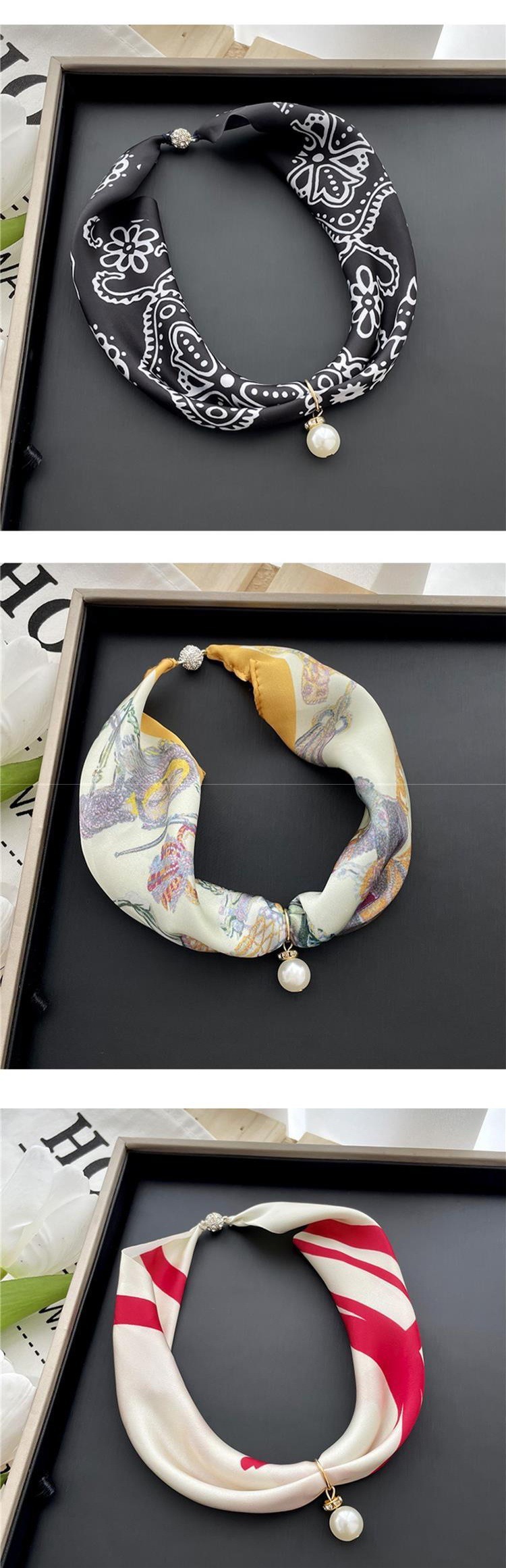 Women's Sweet Polka Dots Polyester Silk Scarf display picture 3