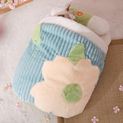 Cat nest winter warm semi-enclosed mat winter nest mat cat bed kitten quilt pet sleeping bag cat supplies