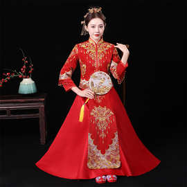 秀禾服2025年新款结婚新娘复古和服女大码新郎龙凤褂中式婚纱礼服