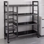 厨房收纳置物架落地多层蔬菜调料锅架子多功能储物柜微波炉置物架