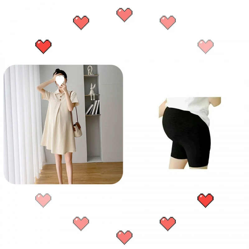 Summer clothing for pregnant, dress, summer skirt, western style, polo collar, with short sleeve, for teenagers, internet celebrity