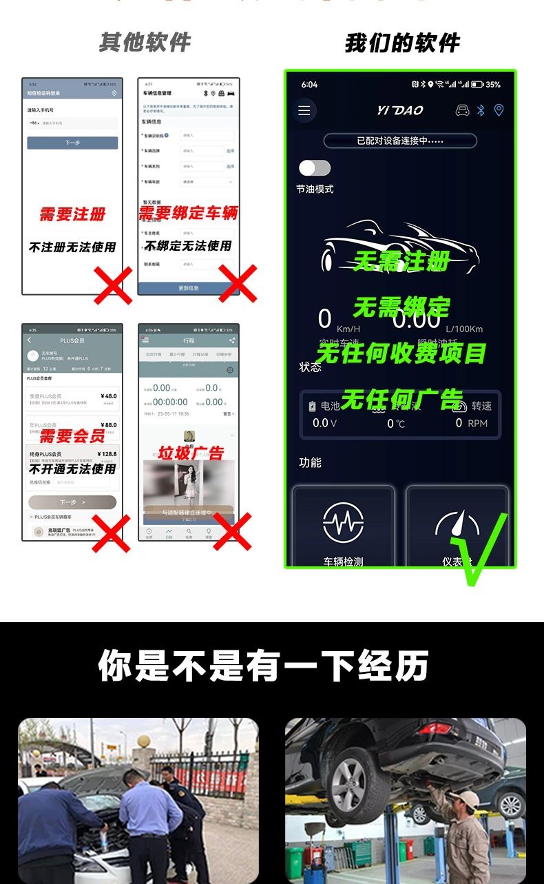 Car OBD scanner, engine fault diagnostic tool, fuel consumption analyzer, Bluetooth EML327 universal tool