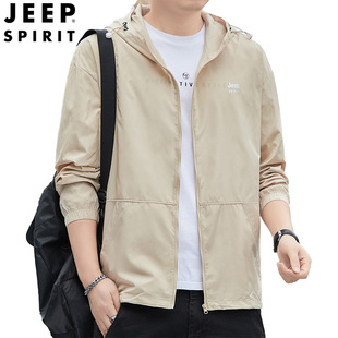 JEEP SPIRIT sun protection clothing men's summer top coat thin hooded sun protection clothing JC7388