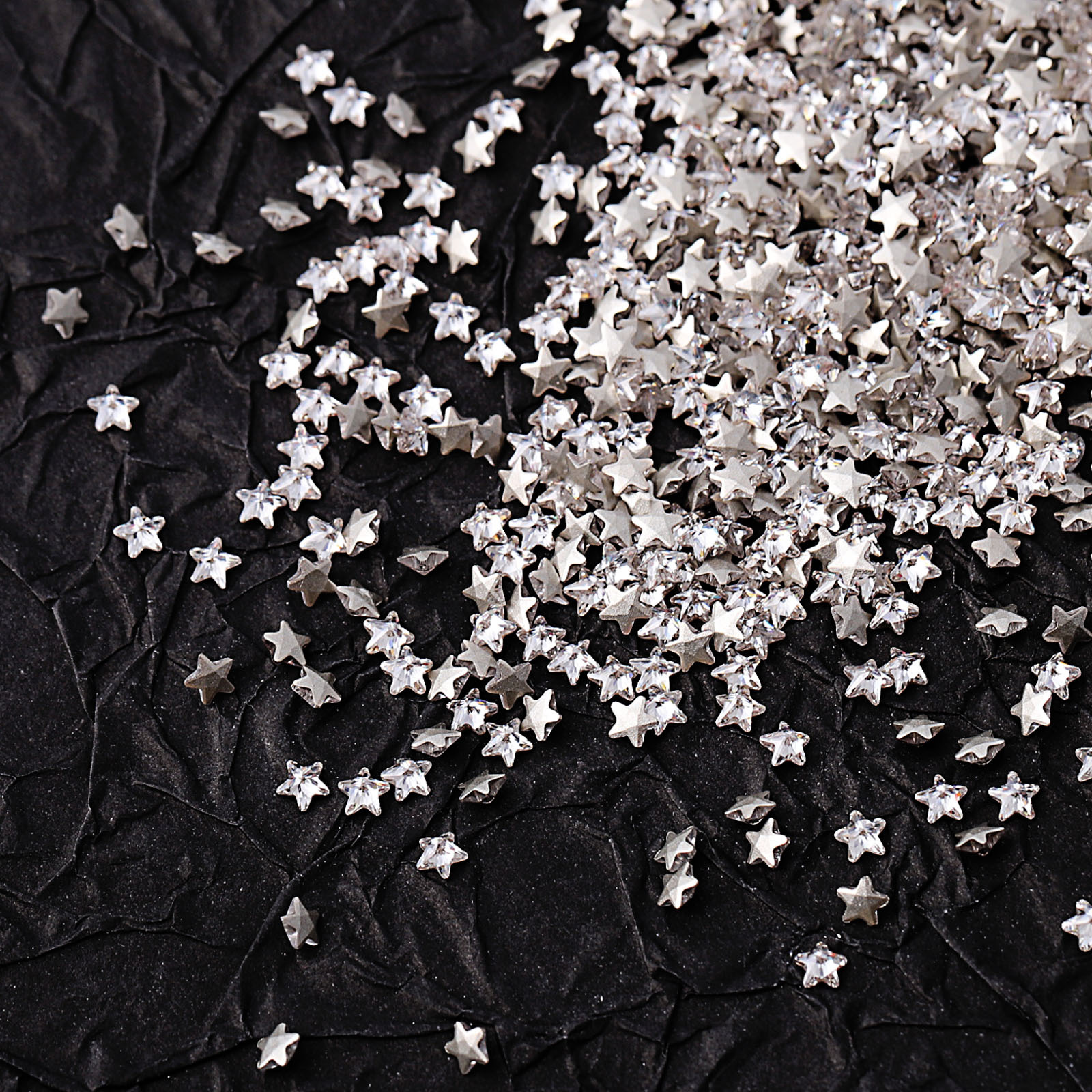 Mini beveled zircon white 3*3 star