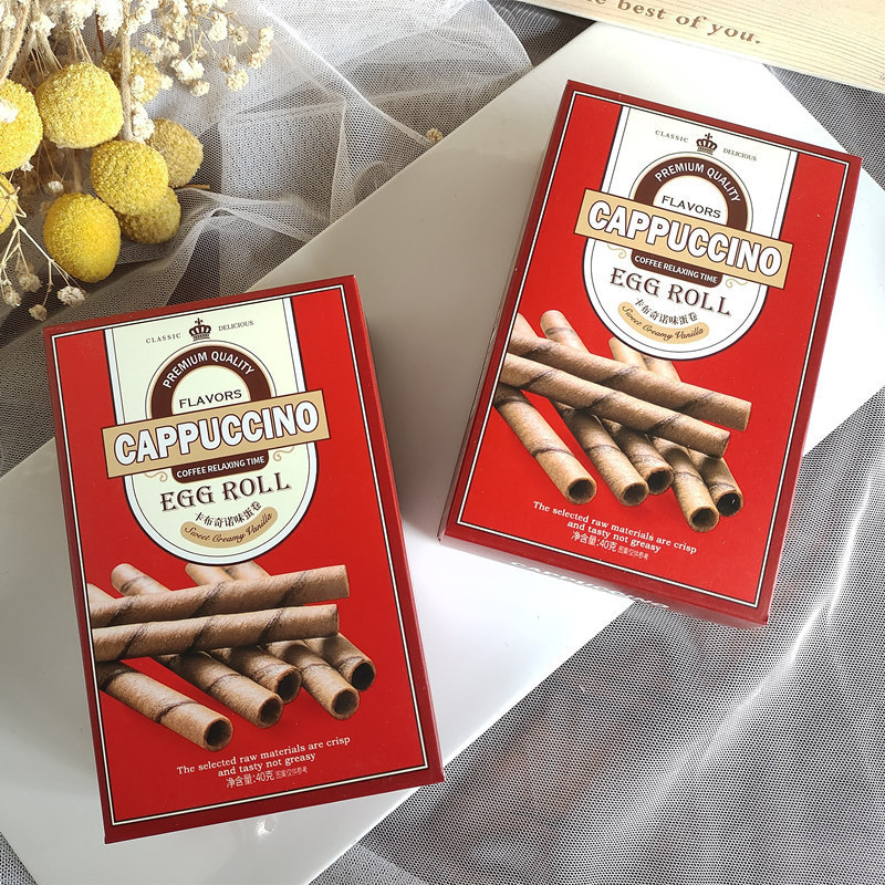 Rainbow Diary Cappuccino Flavor Egg Rolls Box 30g 40g Cookie for Baby Party Gift Matching Snacks
