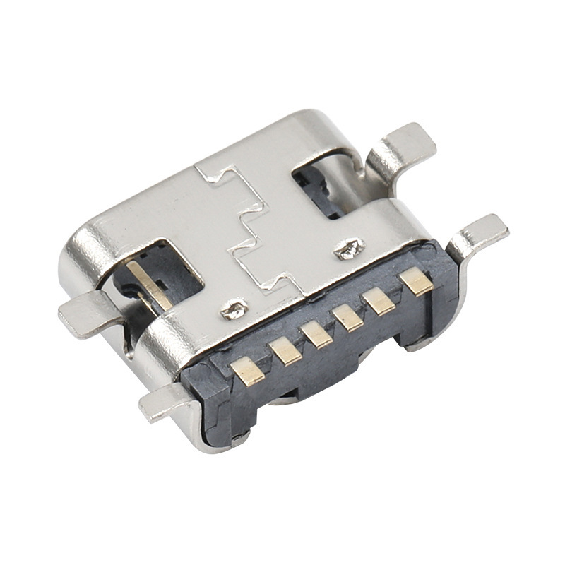 现货供应 type-c 6p母座 四脚全贴 typec 母座 type c6p充电接口|undefined
