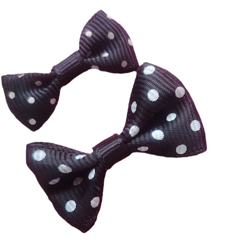 En stock 2,5 cm Polka Dot bolsa cintura arco horquilla DIY accesorios de juguete hilo cintura pajarita embalaje al por mayor
