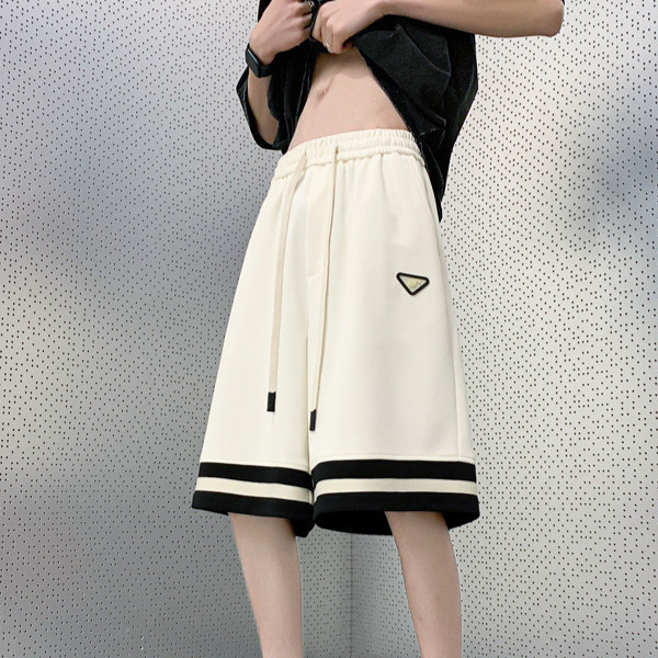 American-Style Casual Shorts for Men, Summer Plus-Size Loose 5/6 Length Pants, Trendy Basketball Sports Beach Shorts