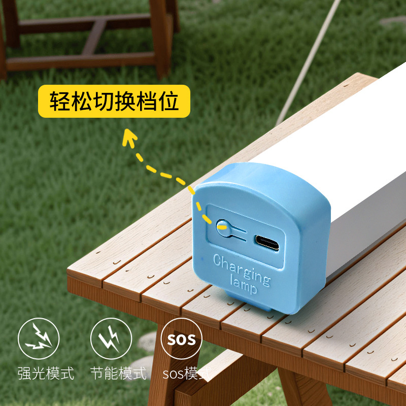Lámpara de carga LED transfronteriza, suspensión magnética, lámpara de emergencia USB, camping en el mercado nocturno, iluminación de emergencia súper brillante de alta potencia