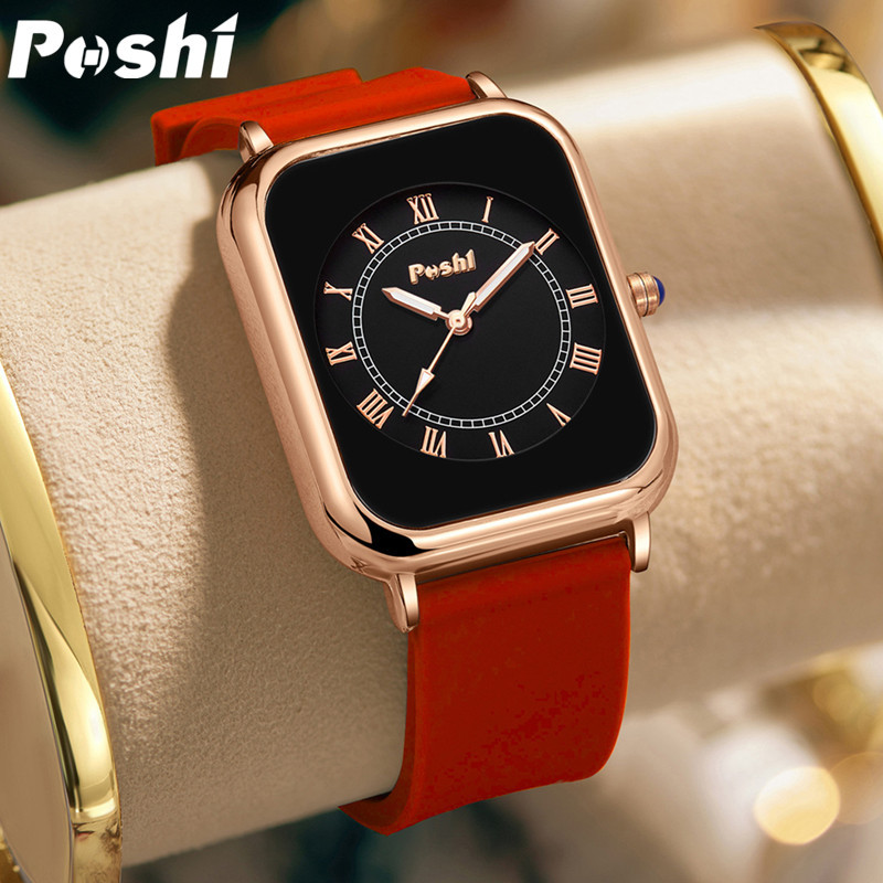 POSHI moda de todos los partidos de los hombres y las mujeres reloj de cuarzo fábrica al por mayor de moda creativa de silicona luminoso pequeño reloj cuadrado