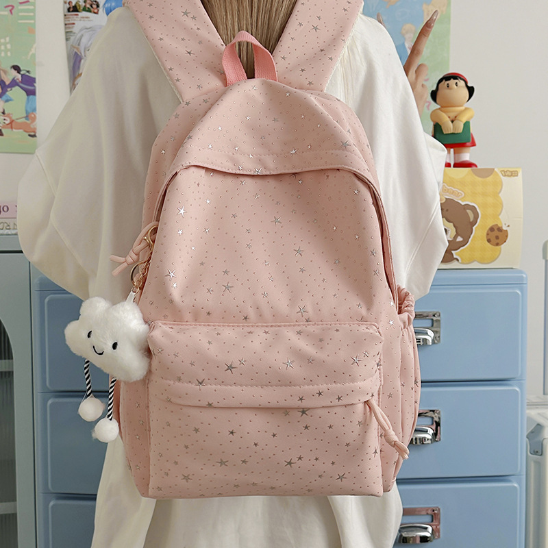 跨境新款学院风背包女韩系满天星大容量初高中学生书包休闲双肩包