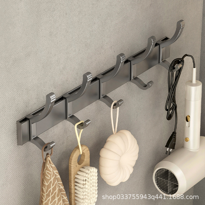 Pistola gris gancho punzón-libre de la llave del pasillo gancho detrás de la puerta gancho de la capa pared del baño Baño toallero