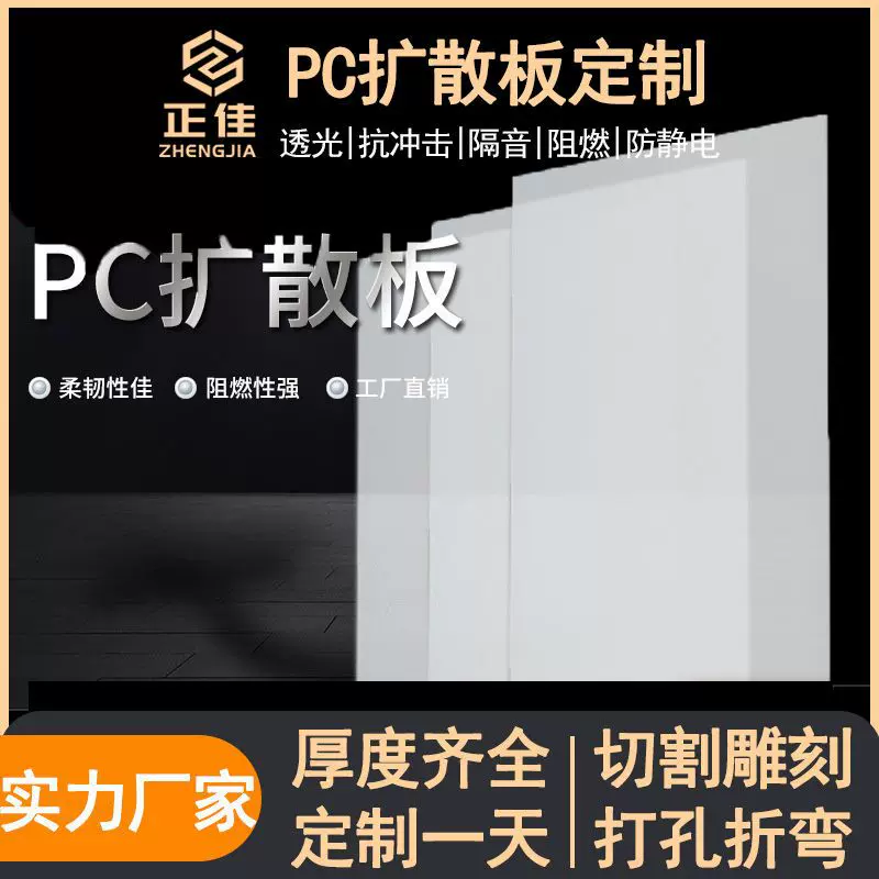 磨砂PC光扩散板匀光板面板户外灯片PC整板批发2mm4mm6,mm灯箱