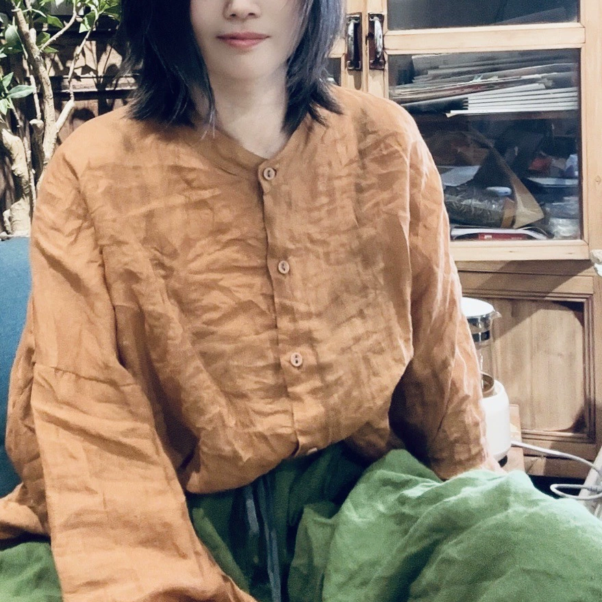 25/06 SN151 Новый универсальный кардиган-рубашка в стиле Harajuku из рами для весны и лета в литературном ретро-стиле