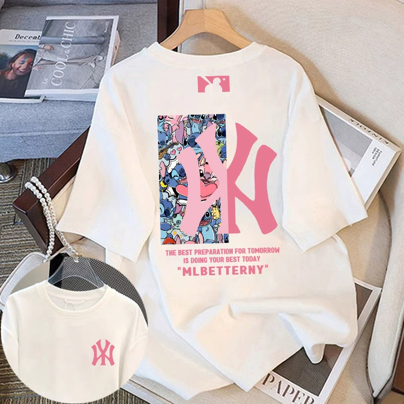 Fashionable Brand Pure Cotton White Short-Sleeved Women's T-Shirt 2025 New Summer High-End Niche Non-Contrasting Tops Large Size T-Shirt