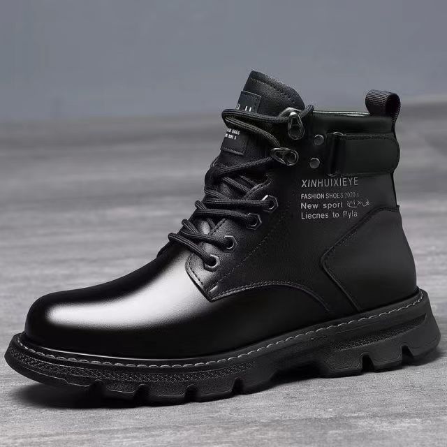 Botas Martin de Cuero Sintético para Hombre PU Cálido, Transpirable para Otoño image 7