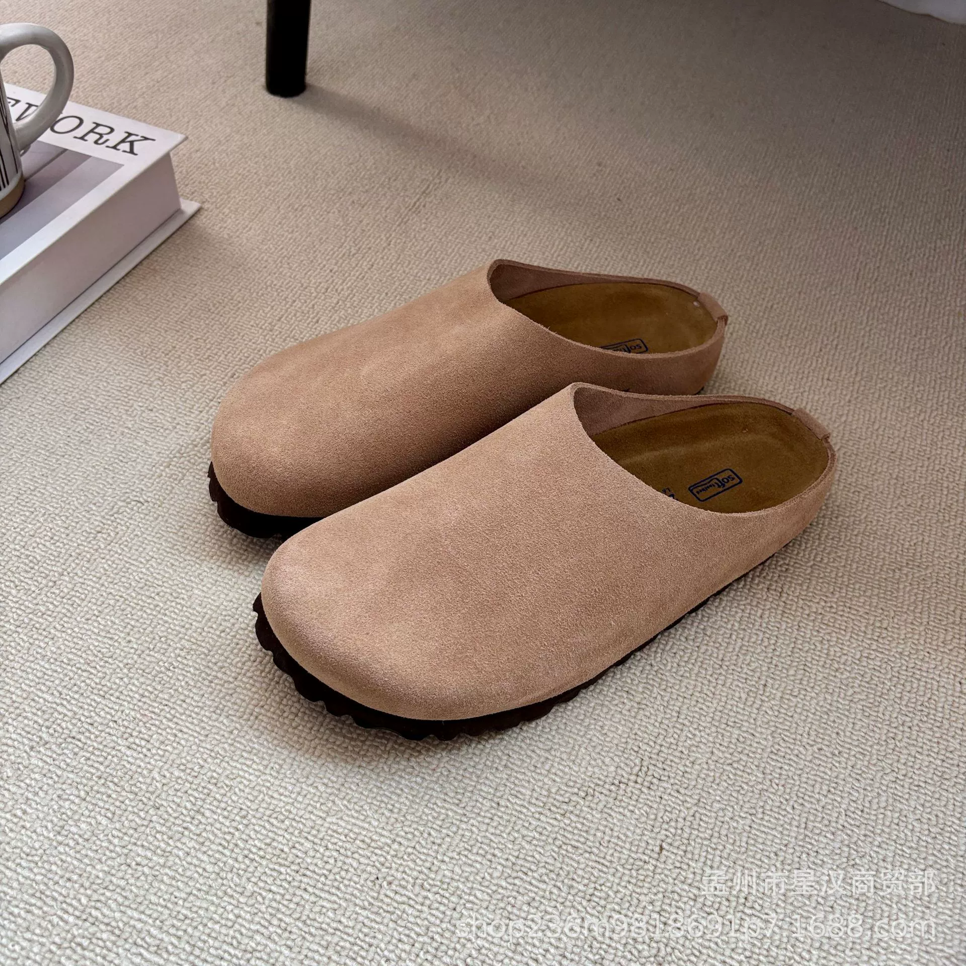 Обувь Birkenstock Little Potato женские полностью кожаные толстая подошва Баотоу Полуплотный стеганый Mule слипоны Легкие и дышащие