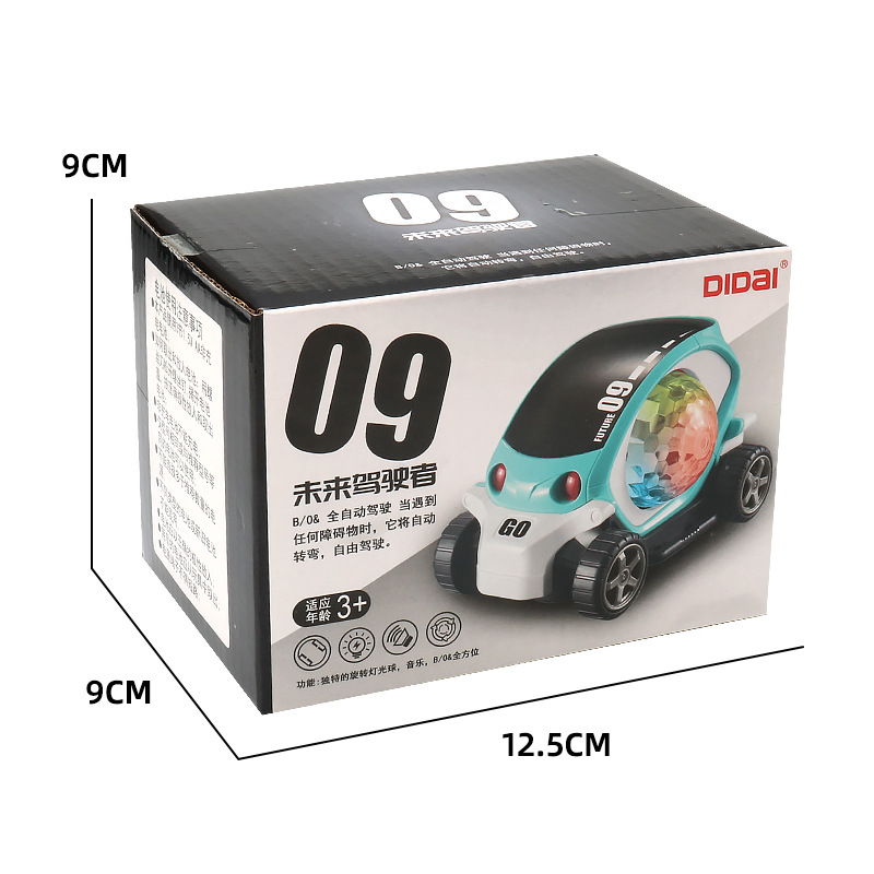 Coche de juguete ligero para niños modelo eléctrico universal giratorio colorido música dibujos animados coche puesto juguetes al por mayor