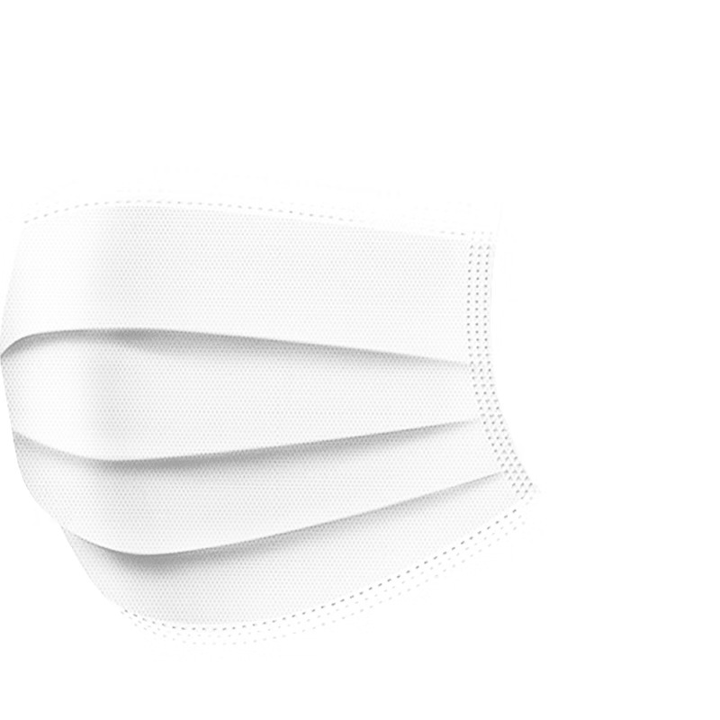 White disposable breathable medical mask for adults