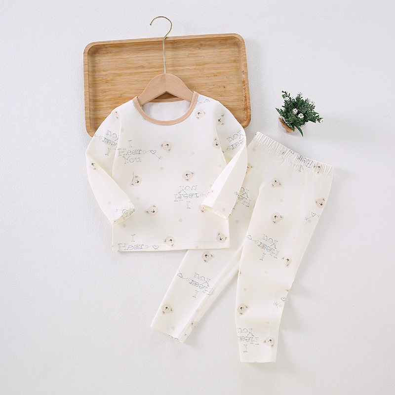 Ropa interior de lycra primavera y otoño nuevo 95 Algodón puro sin hueso Ropa de otoño para niños pantalones largos tocando fondo pijamas para niños traje de desgaste para el hogar