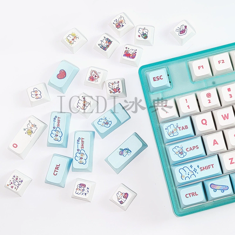 Mechanical keyboard, cute white rabbit, 87/98/104/129
