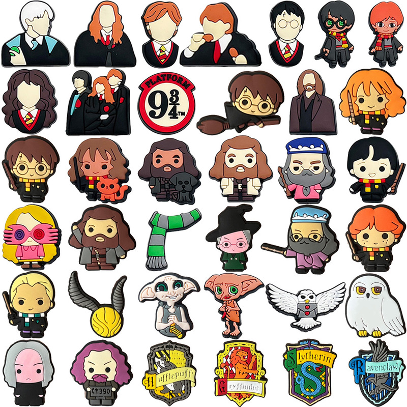 Harry Potter series cartoon cute hole shoes shoes flower shoe buckle PVC soft rubber wholesale garden shoes accessories accessories