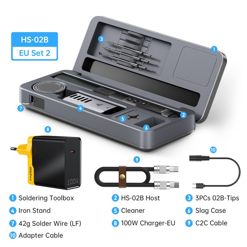 FNIRSI HS-02a/02bスマートはんだ付けモバイルテーブル収纳ケースはんだ付けセット|undefined