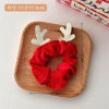 New year 2023 New Year plush antlers large intestine hair circles hair rope cross -border versatile fabric high elastic tie hair ring