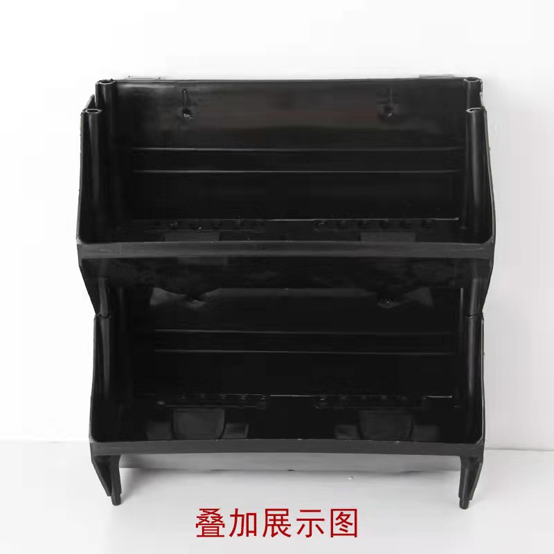 Venta al por mayor negro traje montado en la pared maceta planta al aire libre pared apilada plantación cuenca vertical planta al aire libre