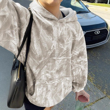 2025跨境欧美女装亚马逊速卖通迷彩数码印花秋冬加绒加厚连帽卫衣