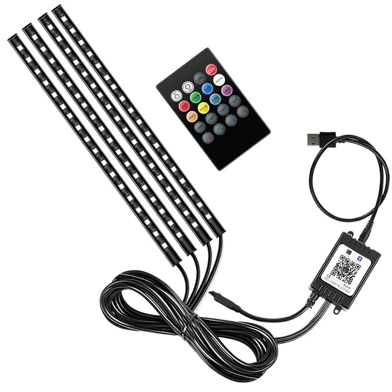 Interior del automóvil LED lámpara de atmósfera de pie USB lámpara de pie monocromática lámpara de pie de decoración de automóvil lámpara de pie de color