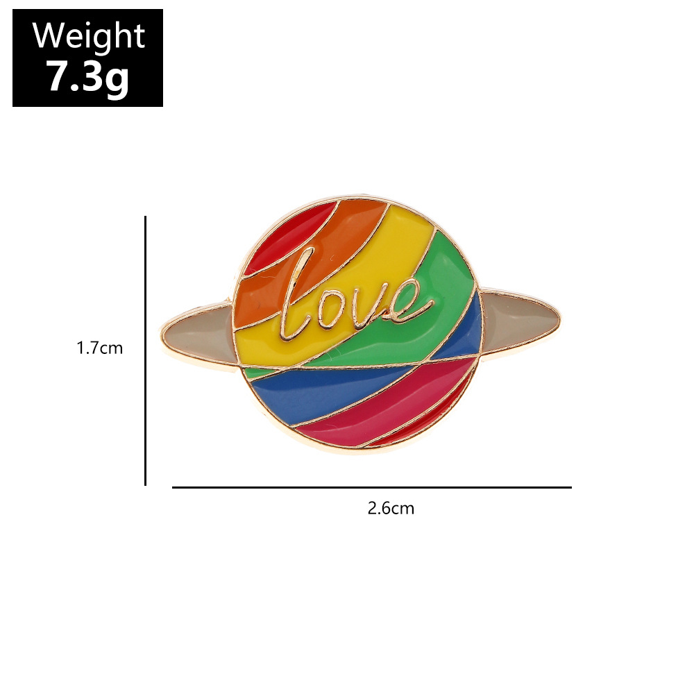 Kreative Karikatur Regenbogen Farbe Alphabet Legierung Tropföl Brosche display picture 10