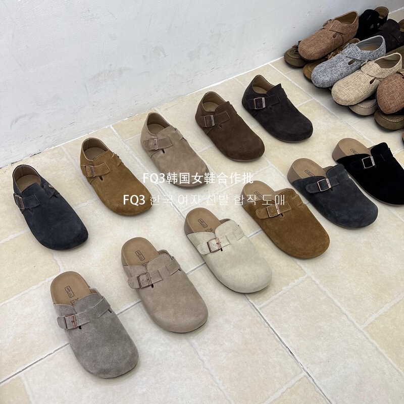 Cowhide Version ~ 5cm High Heel Genuine Leather Birkenstock Thick-Soled Non-Slip Toe Shoes for Women Birkenstock Mule Shoes Genuine Leather Shoes for Women