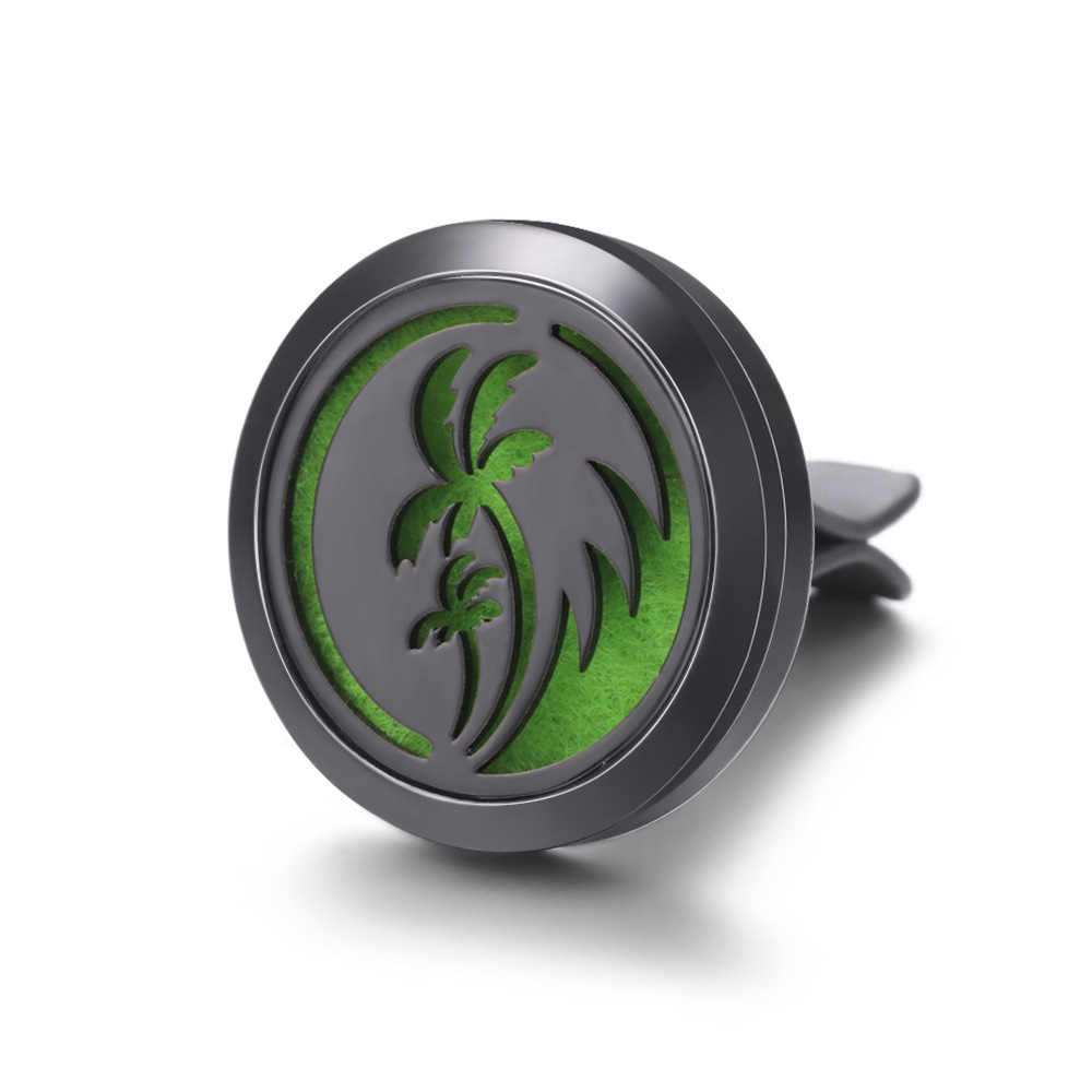 pistola de acero inoxidable negro hueco coche ventilación abrazadera de automóvil perfume árbol de vida automóvil perfume caja de difusión de perfume