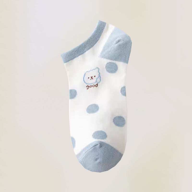 Oso media pantorrilla calcetines para niñas ins moda japonés lindo primavera y verano calcetines de algodón medias Corea del Sur verano Delgado calcetines blancos
