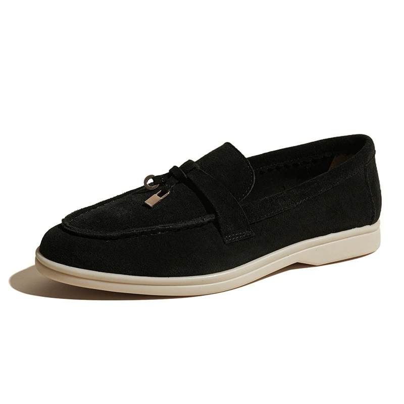 Лоферы LP женские 2024 slip-on, кисточка-ремешок, мягкая плоская подошва удобные