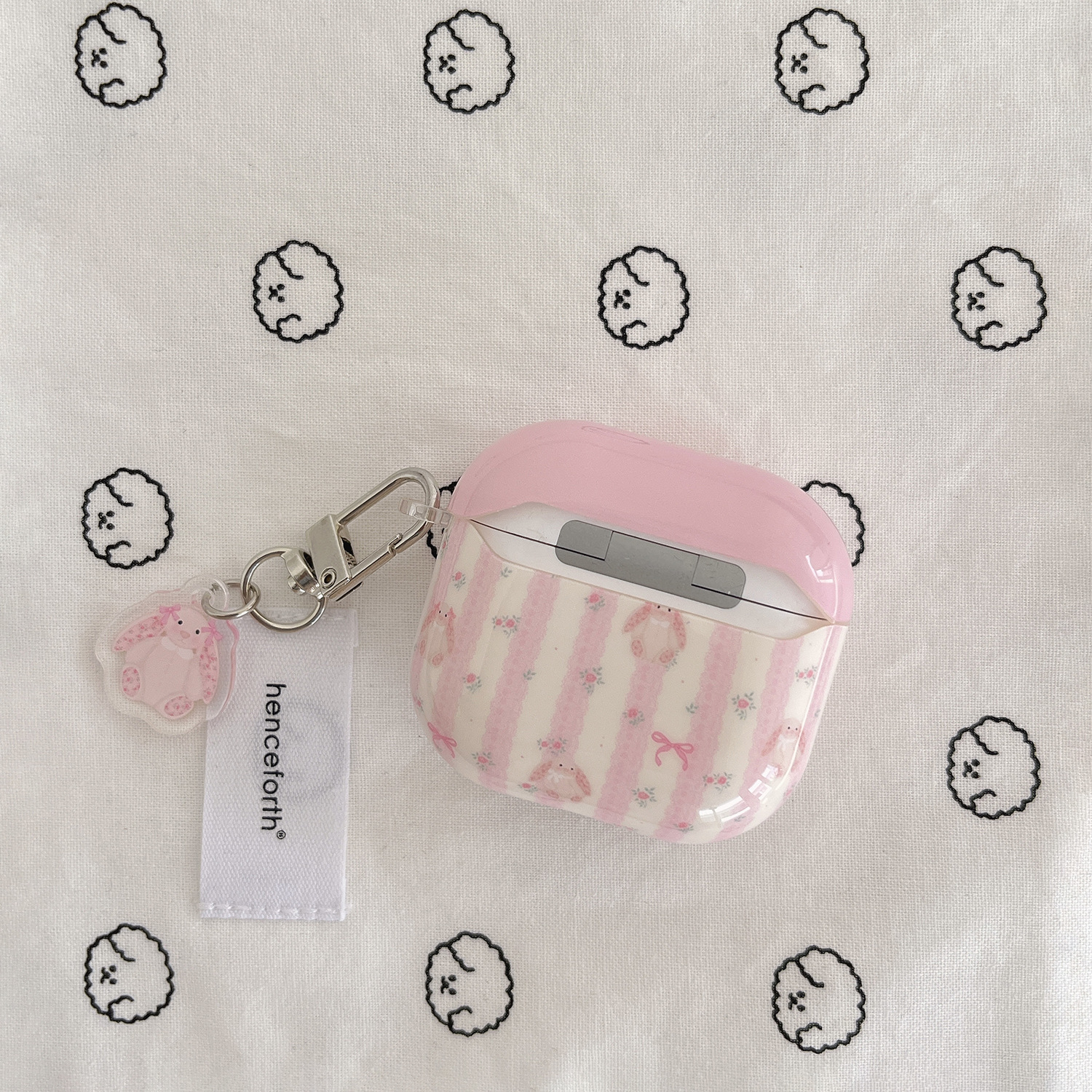 Rosa linda chica corazón Airpods nueva funda para auriculares de 3/4 generación Pro2 rayado airpods1/2 colgante Pro