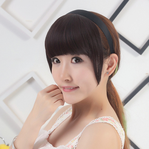 Wig bangs, fashionable and realistic headband with bangs, Korean sweet headband with bangs, wig piece with sideburns