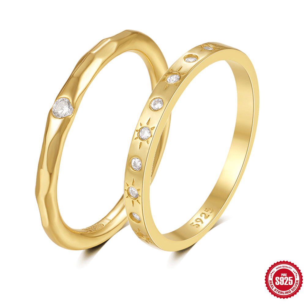 Nueva venta caliente europeo y americano transfronterizo s925 plata de ley personalidad de moda estrella de ocho puntas todo fósforo anillo de diamante único