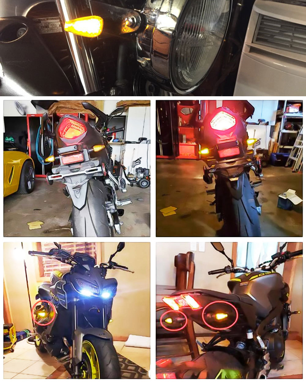 Motorcycle Modification New Model Suitable for 14 Led Short Handle Little Red Riding Hood Turn Signal Light Led Turn Indicator