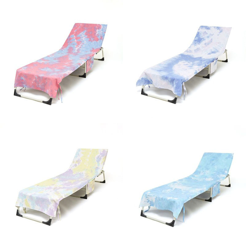 Outdoor Beach Chair Absorbent Quick-drying Beach Towel Swimming Pool Recliner Fashionable Simple Tie-dye Chair Cover Recliner